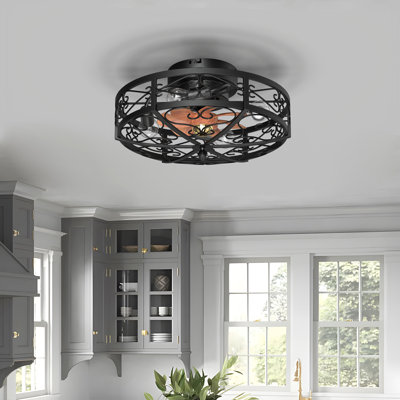 Aarzo 20'' Low Profile Dimmable Ceiling Fan with Remote Control 6-Speed Reversible Noiseless Motor Timer
