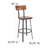 Cecilia 30" Rustic Walnut Restaurant Barstool with Wood Seat & Back & Powder Coat Frame-1947602742