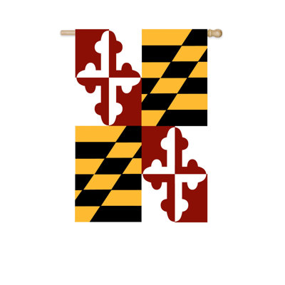 Maryland Double Sided 43'' H x 29'' W Nylon House Flag