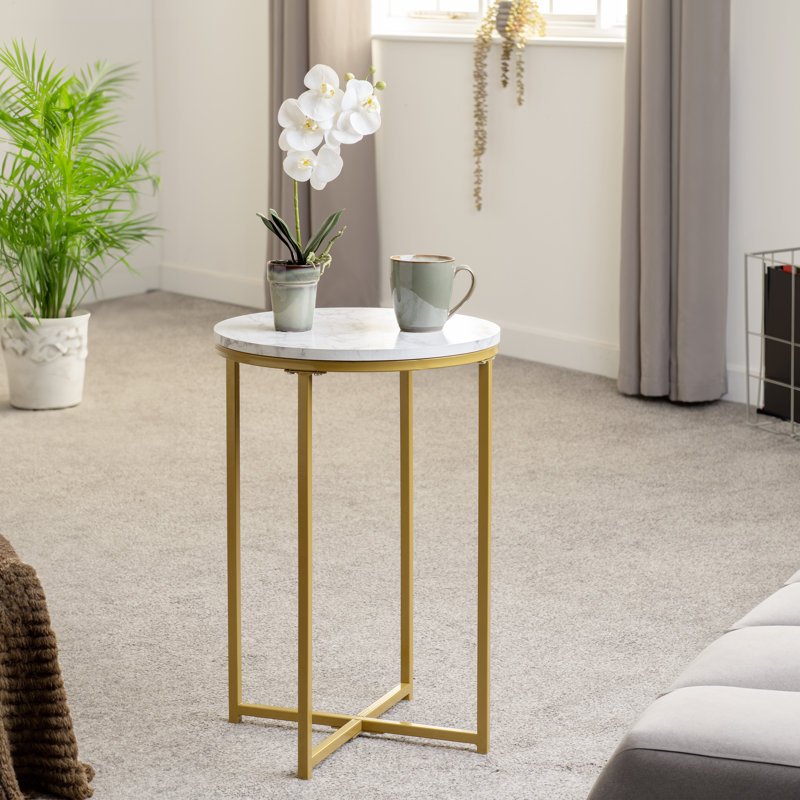 Sebastiao Side Table, Gold
