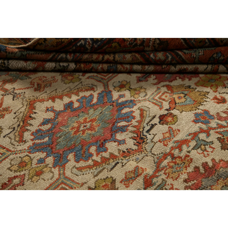 One-of-a-Kind 8'11" X 11'9" Before 1900 Wool Area Rug in