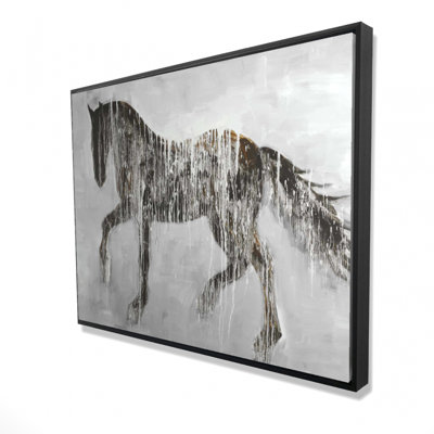 Horse Brown Silhouette Print On Canvas