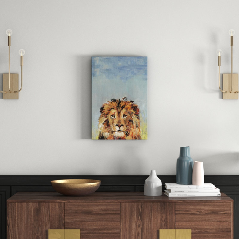 Bonjour Lion II by Julia Posokhova - Wrapped Canvas Painting, 61cm H x 41cm W x 3.81cm D