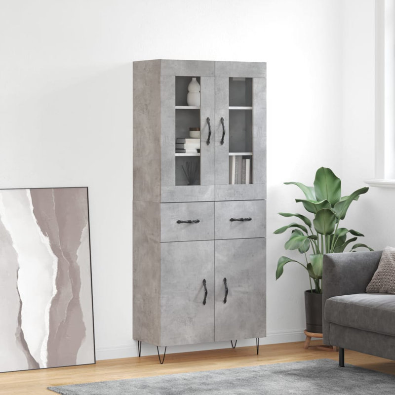 Thanh 69.5 cm W Highboard, Concrete Grey