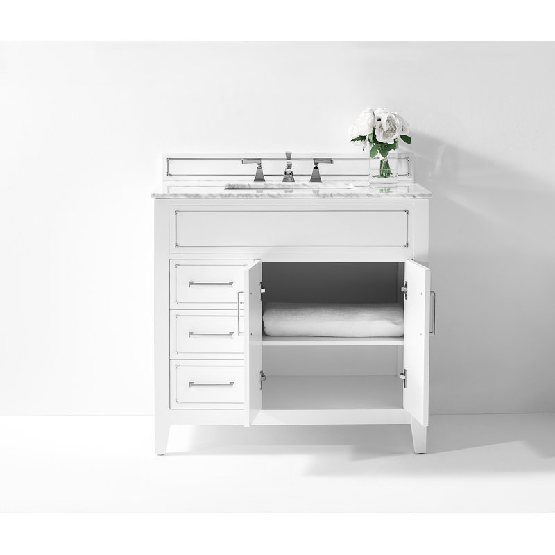 Ensemble de meuble-lavabo simple 36 po Aspen, Blanc, Chrome