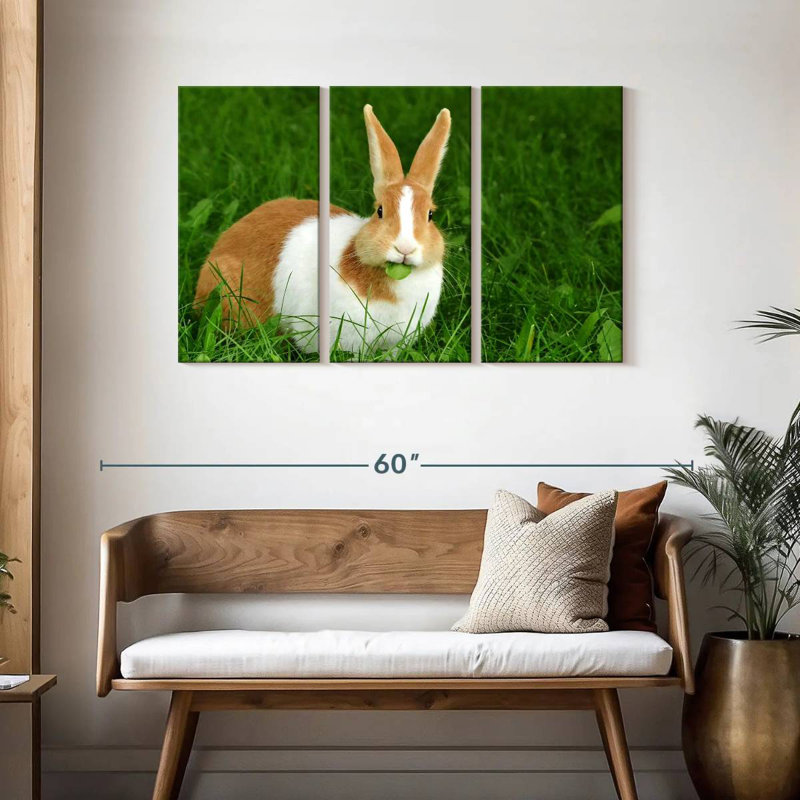 Rabbit Eating Leaf, 28" H x 45" W