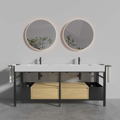 Meuble-lavabo modulaire de style industriel 72 po