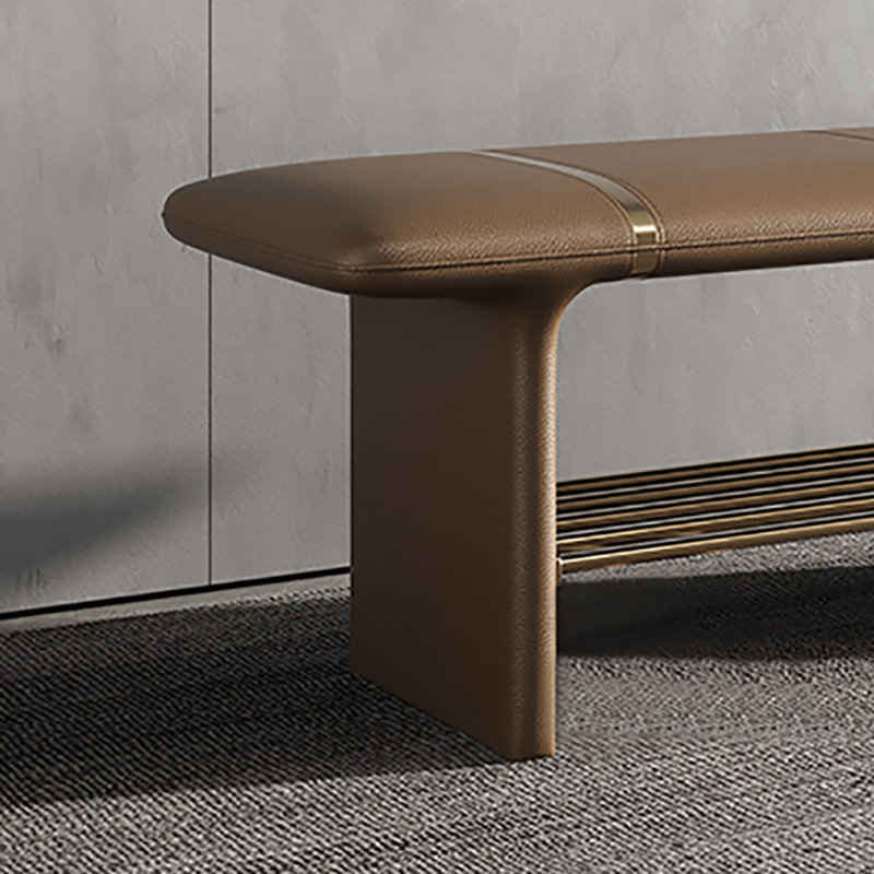 39.4in Simple-Styled Shoe Bench, Coffee