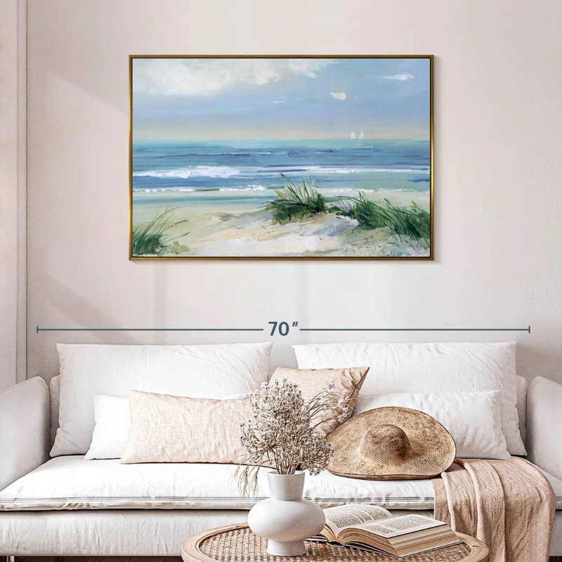 Brises côtières, Cadre flottant doré, 43 po x 29 po