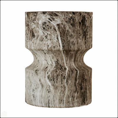 Table de bout d'extérieur en ciment pour patio et jardin, décor de faux terrazzo, petite table d'appoint ronde moderne, tabouret de souche d'arbre, utilisation intérieure et extérieure