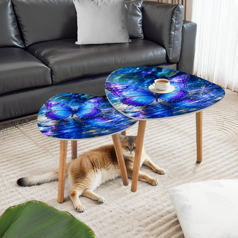 Ensemble de 2 tables basses gigognes Triangle