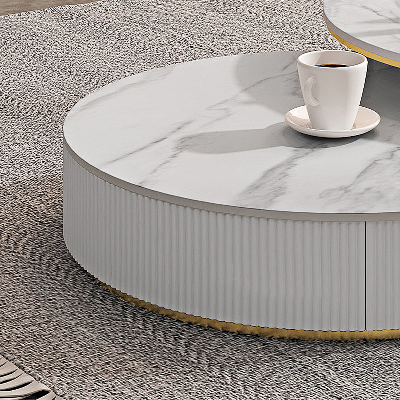Modern Simple Nesting Rock Slab Coffee Table Set