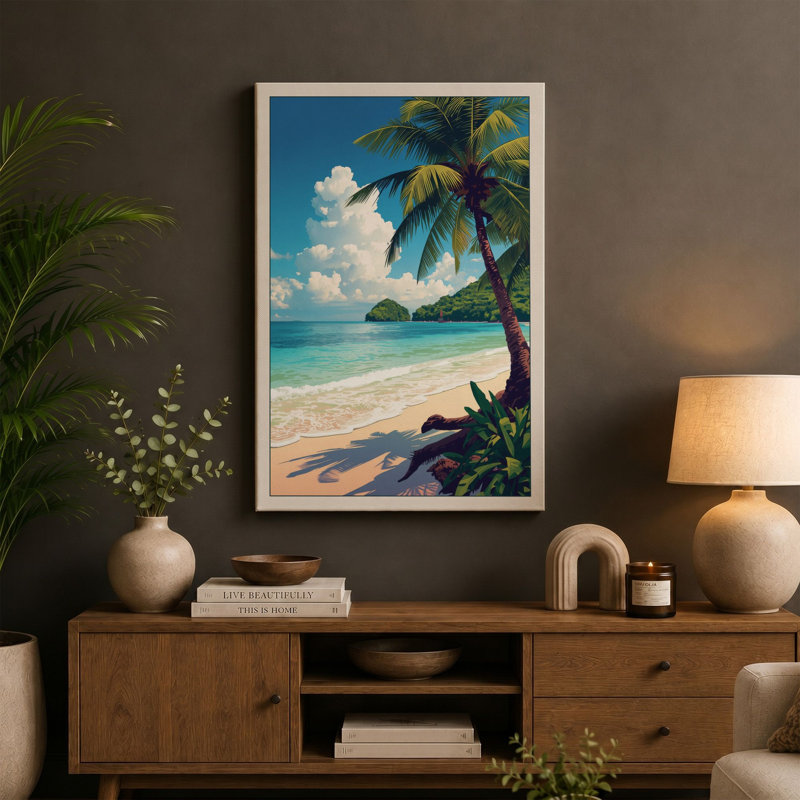 Island Horizon Tropical - Wrapped Canvas, 30x20 - 76.2 x 50.8 cm, White Border