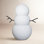 White Ceramic Snowman Sculpture