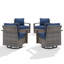 Ensemble de 4 chaises d'extérieur pivotantes avec coussins Allcot-881859369-881859366