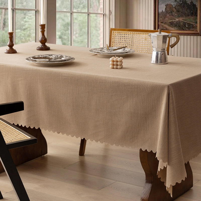 Nappe tissée texturée ondulée unie 56 po, Moka, L 96 po x l 56 po