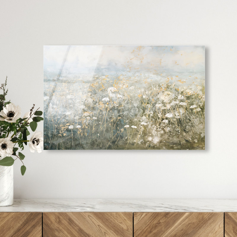 Meadow Veil High-Gloss Frameless Acrylic Glass Wall Art Floral & Botanical Print by Oliver Gal, Ready to Hang, 15 x 10