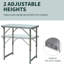 Table de camping pliante légère portative de 23 po - Hauteur réglable pour chaque besoin de camping, pique-nique, garage gris et argent