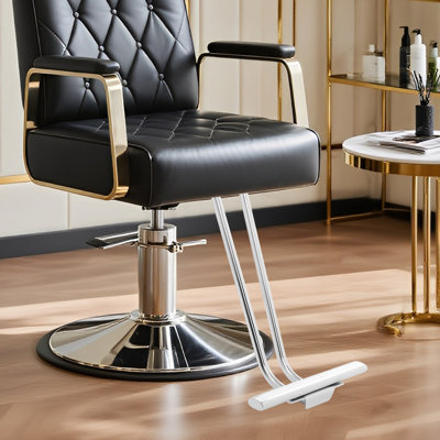 Adjustable Salon Chair Footrest for Barber & Beauty Chairs, Heavy-Duty Steel, Ergonomic Relaxing Support