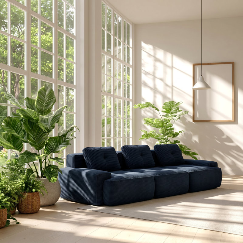 Canapé modulaire en tissu velours côtelé l 115,3 po x P 40,9 po x H 27,1 po Everett