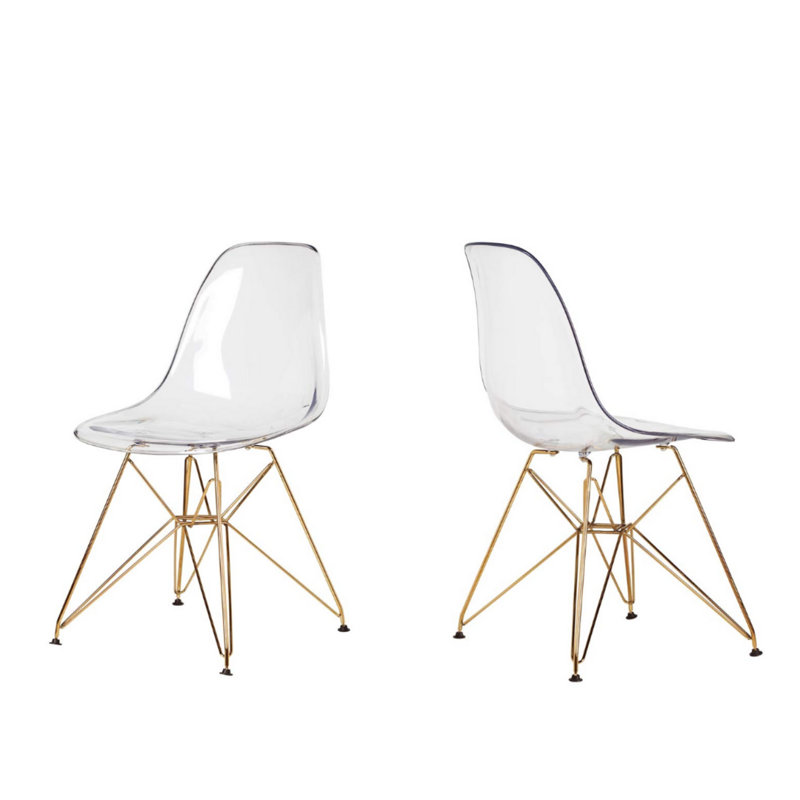 Chaise d'appoint Boylston en transparent, Doré