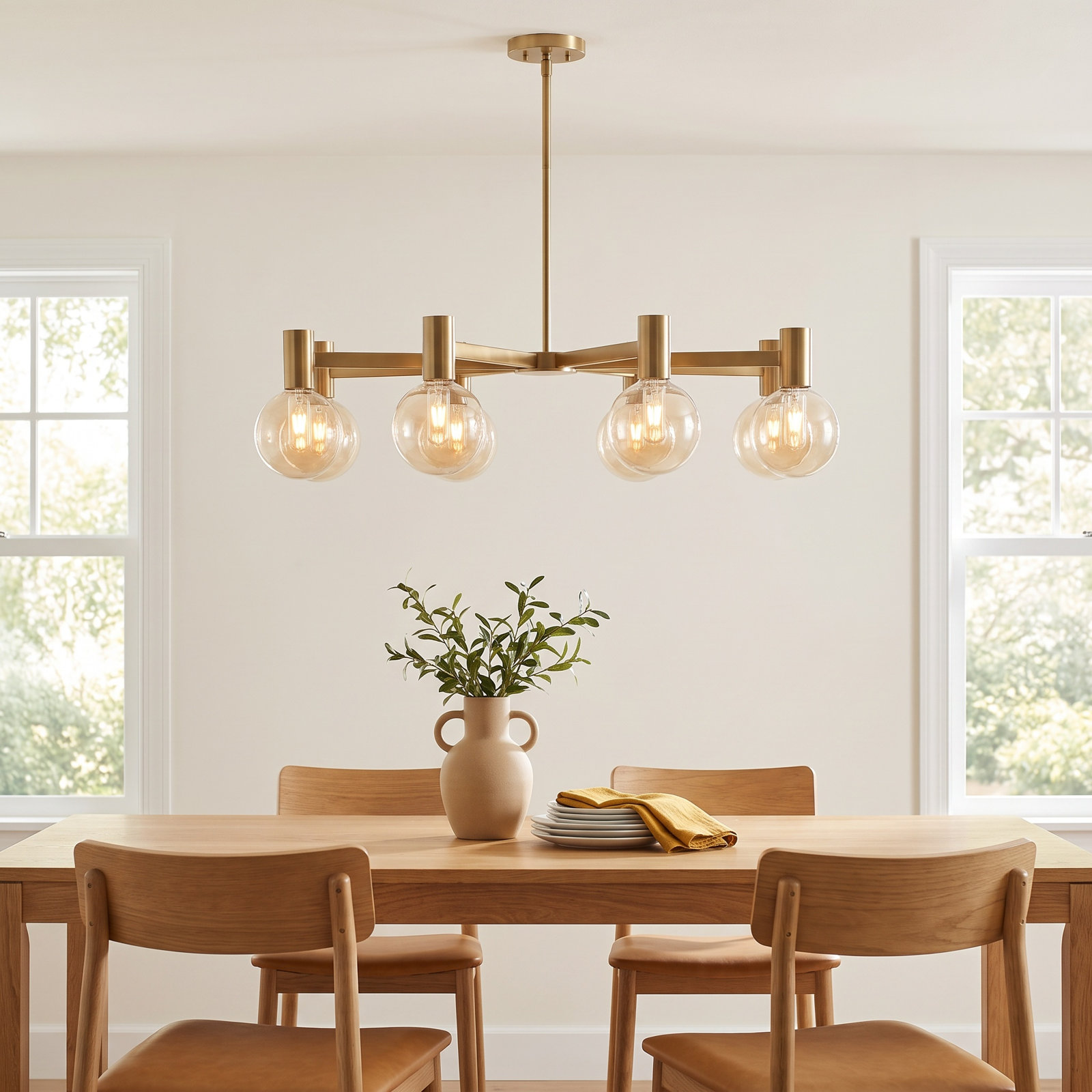 Rorem Chandelier, Gold, 8 Lights