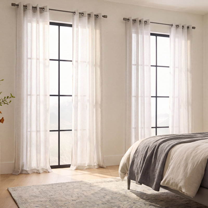 Sunbrella® Madison Indoor/Outdoor Light Filtering Curtain , 50" W x 84" L, Parchment