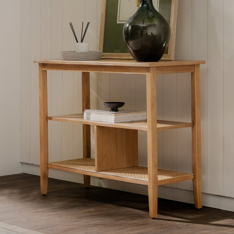 Liora - 41" Rattan Console Table, Natural Wood