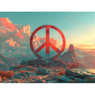 Peace Symbol Symbolism Room Darkening Curtain Pair