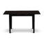 5 Piece Dining Table Set for 4 Includes a Rectangle Kitchen Table with Butterfly Leaf and 4 Dining Room Chairs, Black-99527779-99527778-18323689