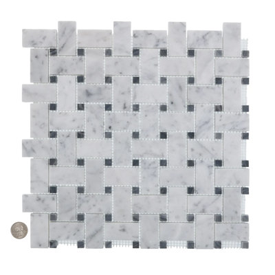 2" x 3" Marble Baskeweave Mosaic Wall & Floor Tile