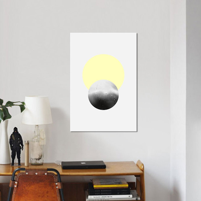 Lune et soleil par LEEMO - Impression sur toile, H 26 po x l 18 po x P 1,5 po