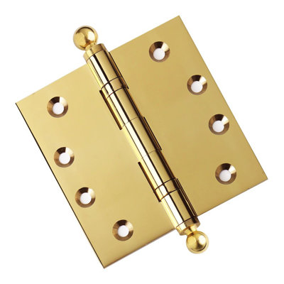 Charnière de porte simple à roulement à billes en laiton massif H 4,5 po x l 4,5 po