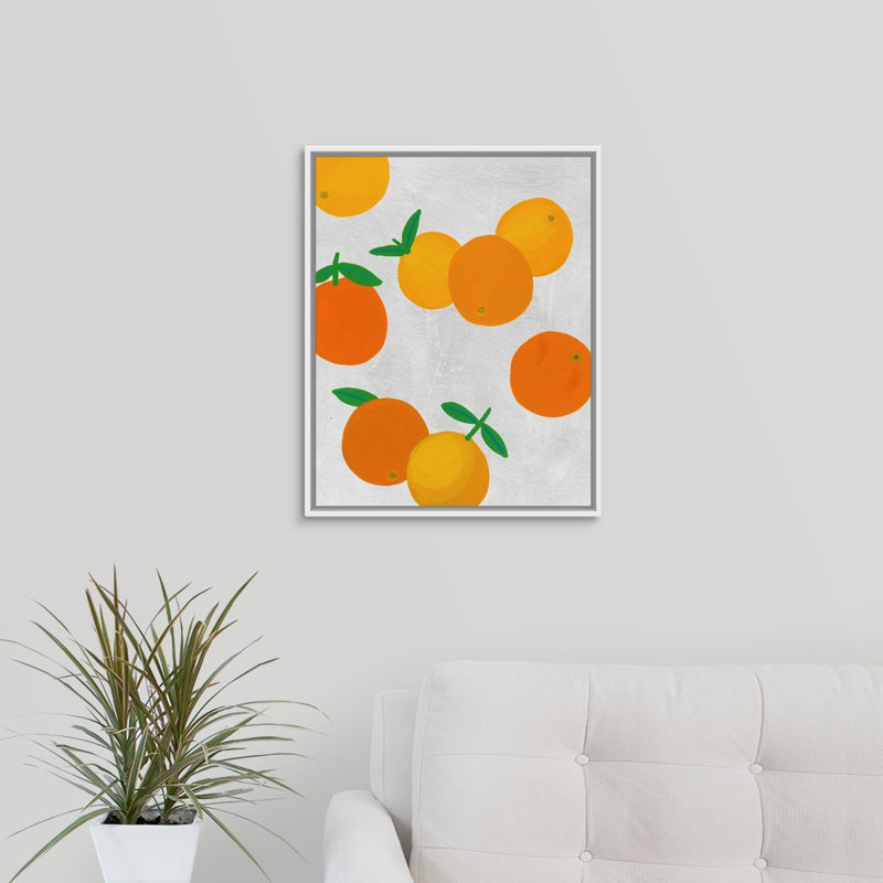 " The Oranges " by The Novogratz Painting Print, Black Floater Frame, 20" H x 16" W x 1.25" D