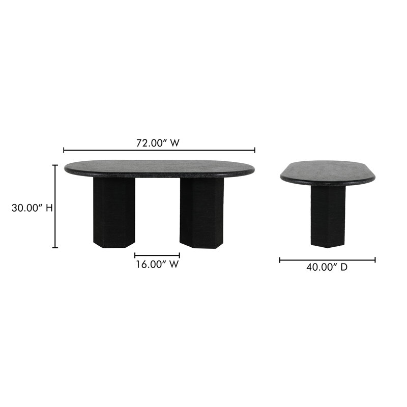 Sartoria Dining Table Black Granite, Black Granite