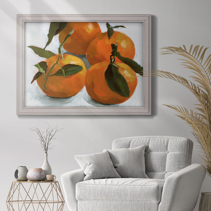 " Citrus Grouping II ", 21" H x 25" W x 2.5" D, Brown Framed Canvas