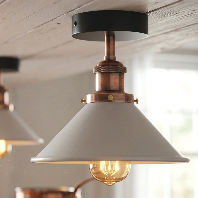 Semi Flush Mount, White