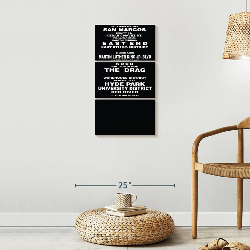 Voyage et aventure citations «Austin Bus Roll On Canvas» par Stark Art Collective, H 32 po x l 15 po x P 1,25 po