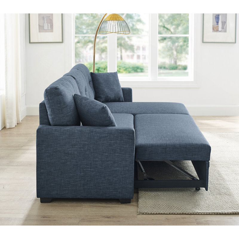 Canapé-lit modulaire avec rangement, Bleu