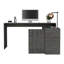 Bureau d'ordinateur moderne en L avec rangement ouvert et fermé-1856270906