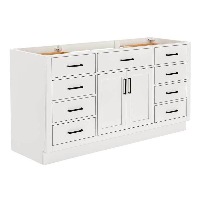 Hepburn 66 Single Bathroom Vanity Base Only, Matte Black, White
