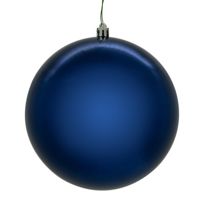  4" Midnight Blue Shiny Seamless Ball UV Drilled. Includes 6 ornaments per box.