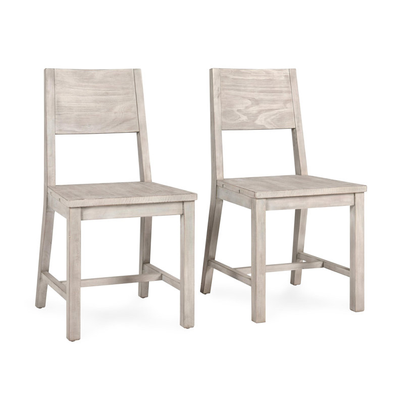Athziri 17'' H Solid Wood Side Chair, Distressed Ivory