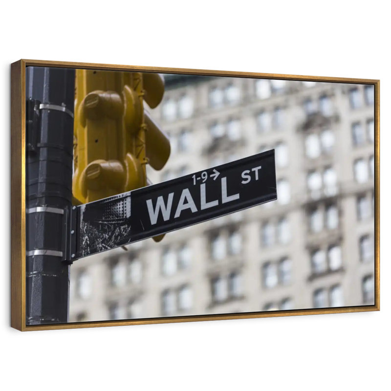 NYC Wall Street, Cadre flottant doré, 43 po x 29 po