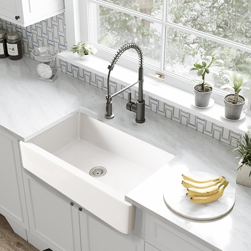 30'' L Single Bowl Fireclay Kitchen Sink