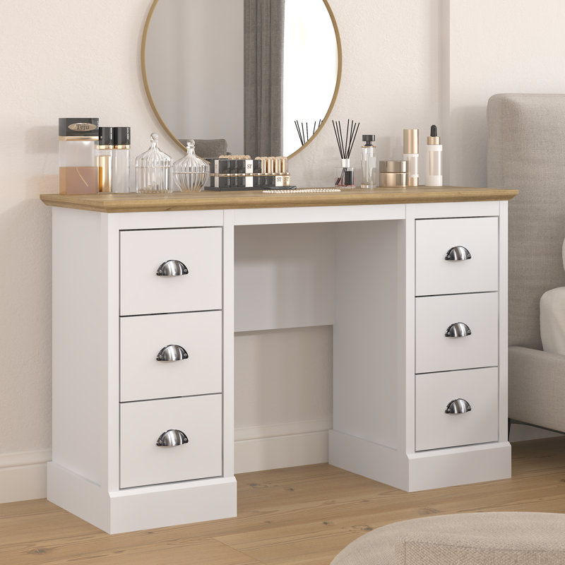 Benniton Dressing Table with 6 Drawers, White