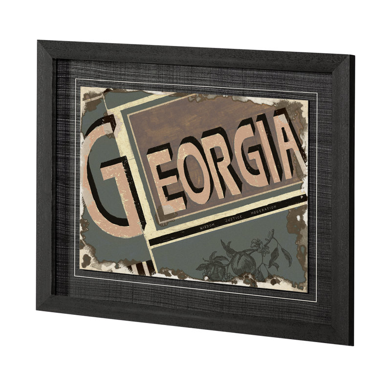 «Georgia» par alarme à la main, reproduction d'art texturée encadrée, Georgie