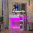 Vanity Desk with Illuminated Mirror & Power Outlet, Bedroom Dresser LED Mirror Stepless Dimmable & 3 Color Modes Adjustable, LED Tempered Glass Top, Large-Capacity Storage Shelving, White-1593790553