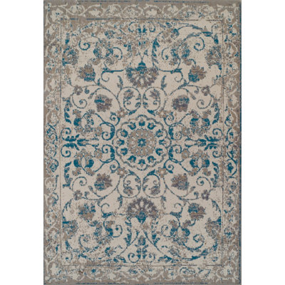 Tapis traditionnel intérieur / extérieur bleu Innisbrook
