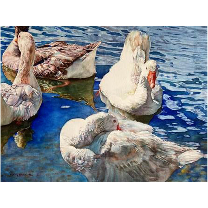 Peinture des eaux sereines par Uday Bhan | Aquarelle sur papier